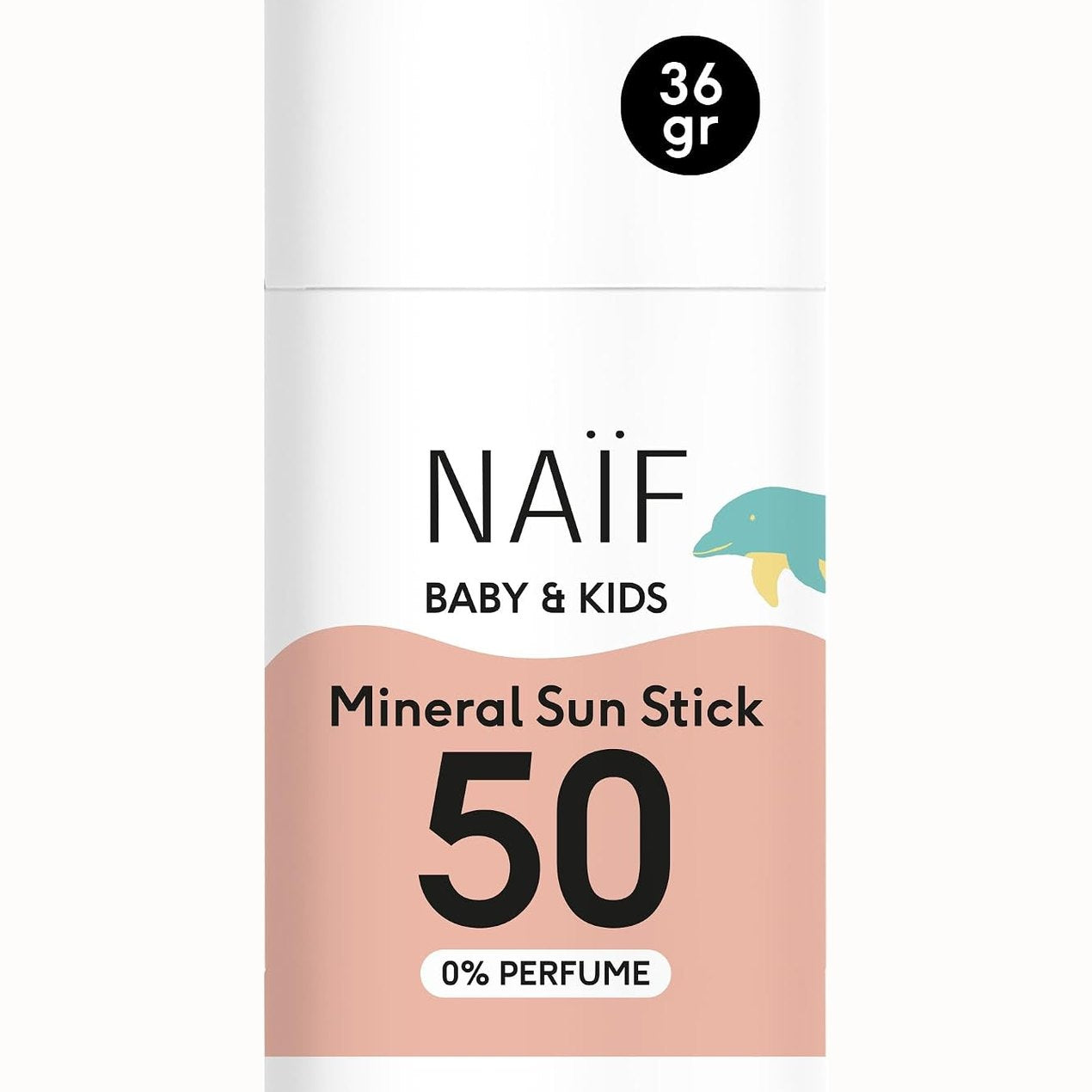 275602 - NAÏF - Krem mbrojtës nga dielli mineral për foshnje dhe fëmijë - SPF 50 - 36 g - pa parfum, pa mikroplastikë, vajra minerale ose silikone - Mbrojtje UVA dhe UVB - Rezistent ndaj ujit - Testuar dermatologjikisht