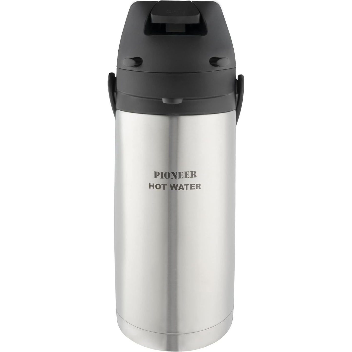 255205 - PIONEER Shishe çeliku inox 1.9L me levë, shishe kundër rrjedhjeve për pije të nxehta dhe të ftohta, shpërndarës pijesh i lehtë për t’u përdorur
