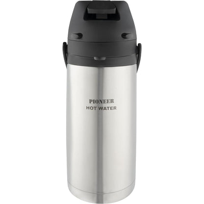 255205 - PIONEER Shishe çeliku inox 1.9L me levë, shishe kundër rrjedhjeve për pije të nxehta dhe të ftohta, shpërndarës pijesh i lehtë për t’u përdorur