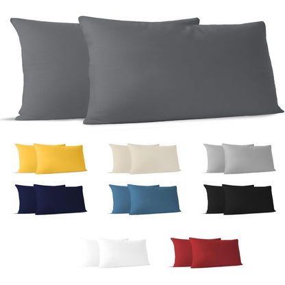 220337 - DREAMZIE Mbulesë jastëku 40 x 80 (Set prej 2 copësh) - 100% Pambuk Xhersi 150 g/m² - Antracit