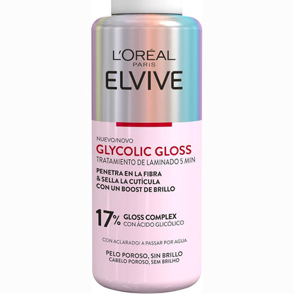 301337 - ELVIVE Glycolic Gloss, Trajtim Laminues me Acid Glikolik dhe Kompleks Gloss, 200 ml, për Shkëlqim dhe Riparim të Flokëve Porozë dhe të Tharë