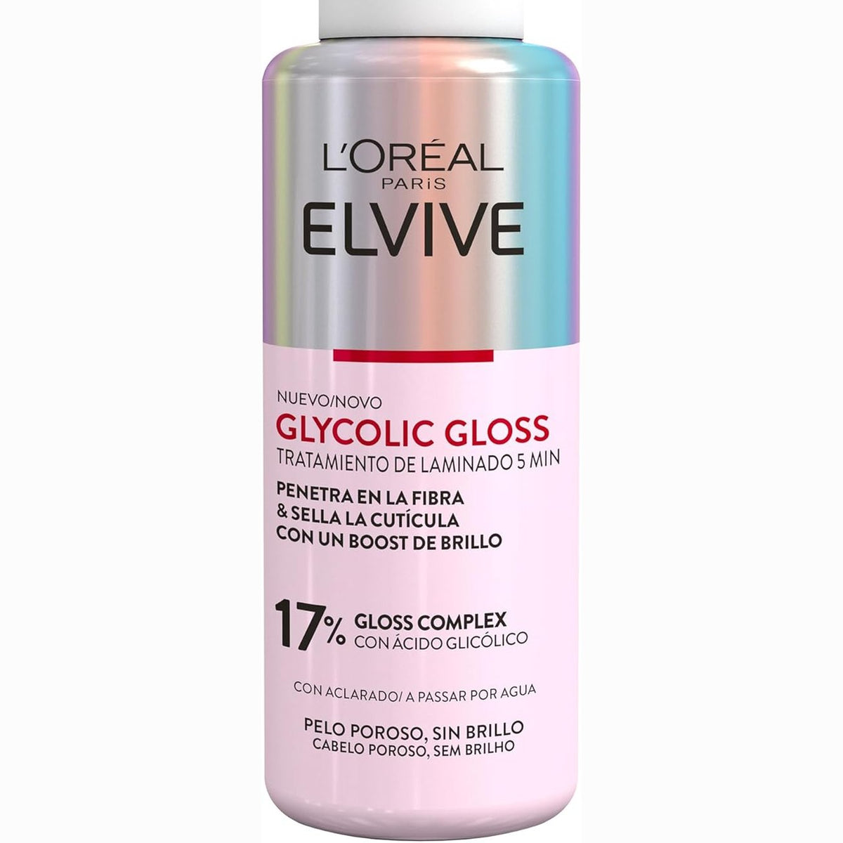 301336 - ELVIVE Glycolic Gloss, Trajtim Laminues me Acid Glikolik dhe Kompleks Gloss, 200 ml, për Shkëlqim dhe Riparim të Flokëve Porozë dhe të Tharë