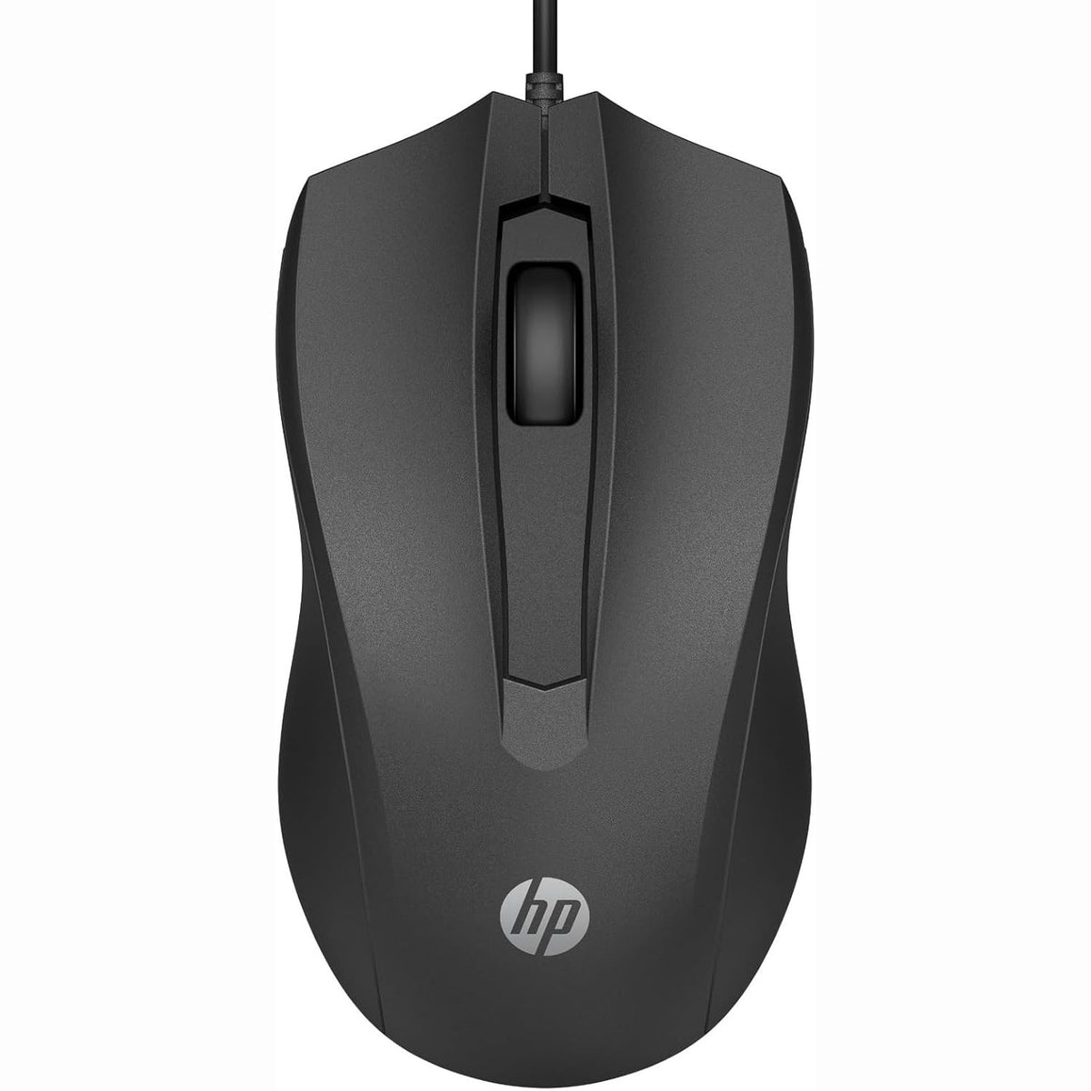 295394 - HP Maus 100 me kabllo, maus optik USB 1600 DPI, 3 butona, dizajn ergonomik, plug & play, për PC, laptop, Windows, macOS, i zi