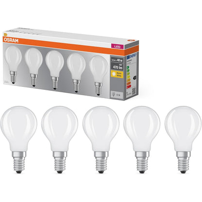253395 - OSRAM Llampa LED Filament Base P40 Miniball 4.2W 827, 2700K, E14, 470 lm, dritë e menjëhershme 100%