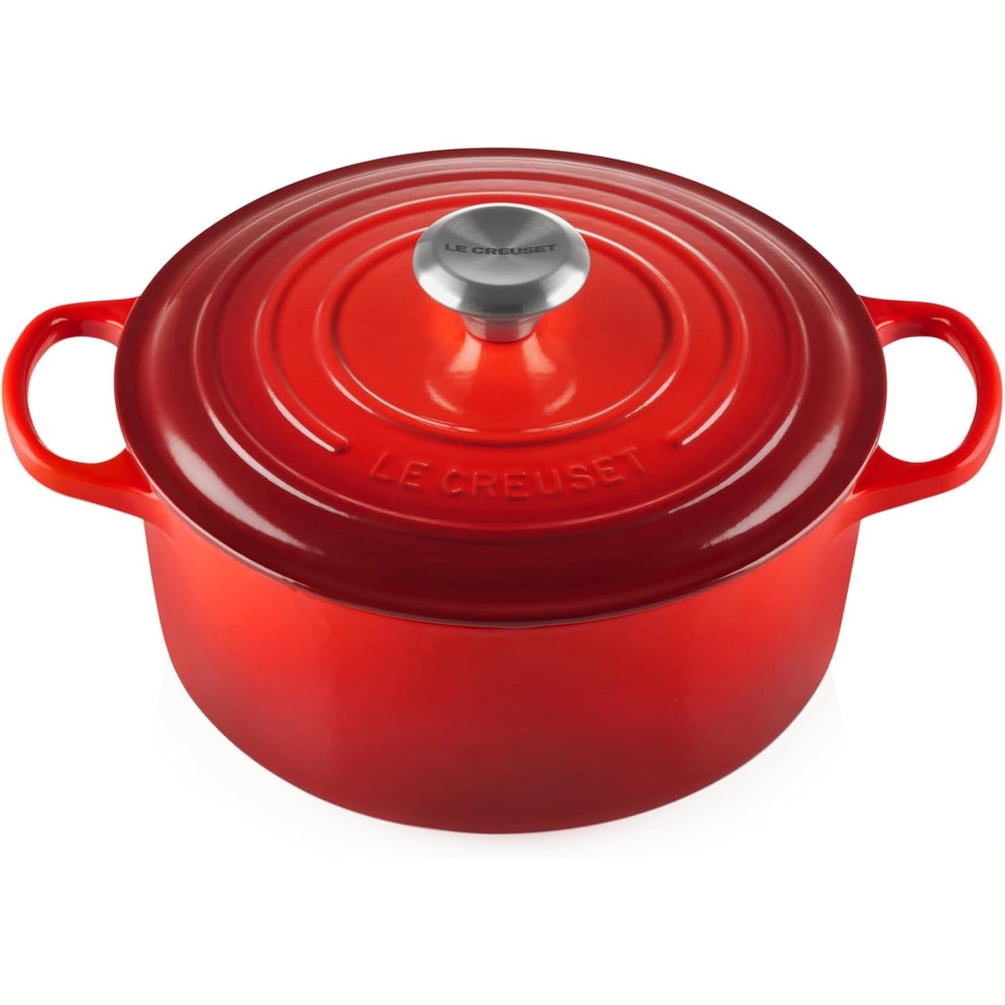 221025 - LE CREUSET Tavë prej gize Signature me kapak, Ø 24 cm, 4.2 l, 4.305 kg, Ngjyrë qershie e kuqe