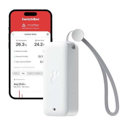322515 - SWITCHBOT Termometër higrometër IP65 për brenda dhe jashtë, termometër Bluetooth me sensor pikë vese/VPD/lagështi absolute
