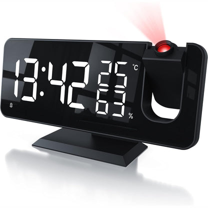 246245 - CSL Orë Alarmi Dixhitale me Radio - Orë Alarmi me Projektim, 7 Butona, 2 Alarme, Projektim dhe Dritë, Rregullues Drite për Makinë, 15 Memorie Radioje FM, Ekran Temperature dhe Lagështie