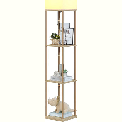 239488 - SUNMORY Llambë Dyshemeje me Raft, 3 Temperaturë Ngjyrash, Llambë LED, Llambë në Këmbë për Dhomë Gjumi, Studio, Zyrë