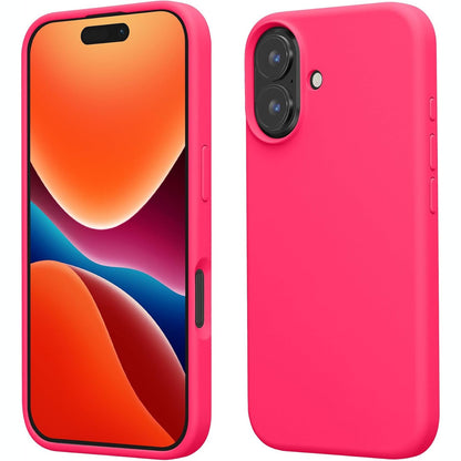 269479 - kwmobile Mbështjellës për iPhone 16, silikoni, Karikim pa tel, Rozë neoni