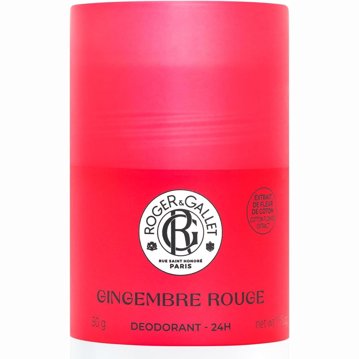321678 - ROGER&GALLET - Deodorant në shkop me xhenxhefil të kuq, 50g - Mbrojtje 24 orë - 95% përbërës natyralë