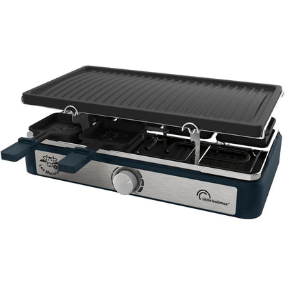162460 - LITTLE BALANCE - Skarë Drejtkëndëshe me Raclette, Maxi Grill & Cheese, 1400W, e Përshtatshme për 8 Persona, Dizajn i Mustardës/Pipërit