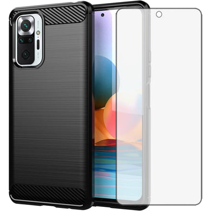 266766 - ASUWISH Mbrojtëse për Xiaomi Redmi Note 10 Pro/10 Pro Max, mbrojtës ekrani prej xhami dhe TPU të hollë, e zezë