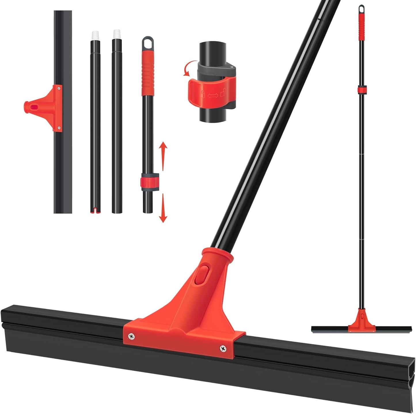 256851 - DALIPER Fshesë dyshemeje prej silikoni 44.5CM me dorezë të rregullueshme 148CM