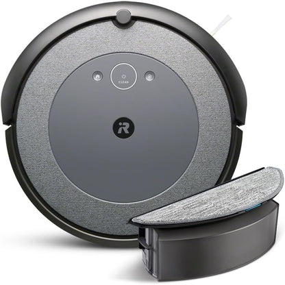 94073 - iROBOT Roomba Combo i5, Robot Fshesë-Larës Dyshemeje me Hartëzim Inteligjent dhe Wi-Fi, me Zbulim Pengesash dhe 2 Furça Gome për Shumë Sipërfaqe, i Programueshëm me Aplikacion dhe Asistent Zanor