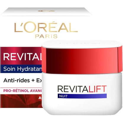 303692 - L'ORÉAL PARIS KREM NATE HIDRATUES KUNDËR PLAKJES 50 ML, krem kundër rrudhave, i pasuruar me pro-retinol dhe fibrelastyl, për të gjitha llojet e lëkurës