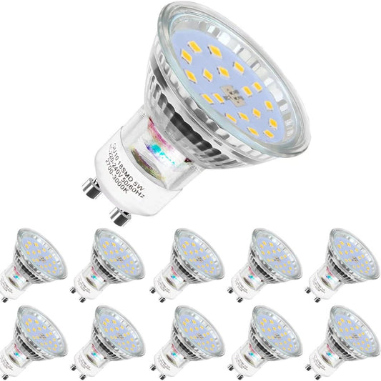 137352 - LLAMPA LED GU10, 5W ekuivalent me 60W halogjen, 600 lumen, drita e bardhë e ngrohtë 2700K, kënd rrezeje 120 gradë, paketë me 10 copë, jo e errësueshme