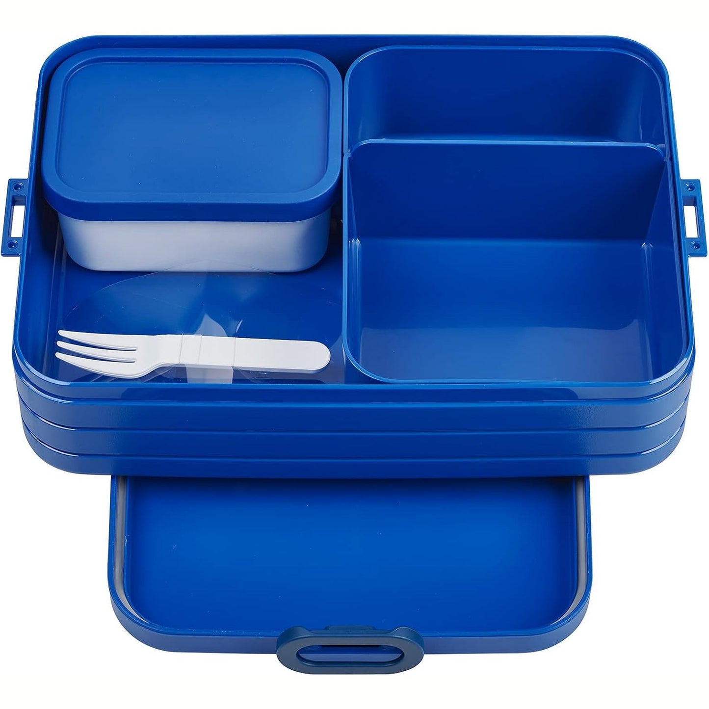 257391 - MEPAL - Bento Drekabox Take A Break Large - Kuti Dreke me Bento Box - Kuti Përgatitjeje Vaktesh për Sanduiçe, Ushqime të Vogla dhe Mbetje - Kapacitet: 1500 ml - Material: Plastike - Ngjyra: Blu e Ndriçuar