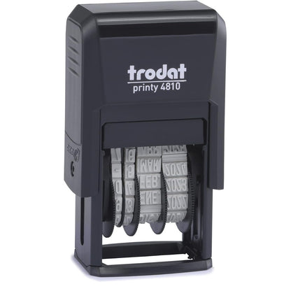 277137 - Trodat Printy 4810 Vula e datës, muaj të shkurtuar në spanjisht, lartësia e datës 3.8 mm, me vetë-bojë, bojë e zezë