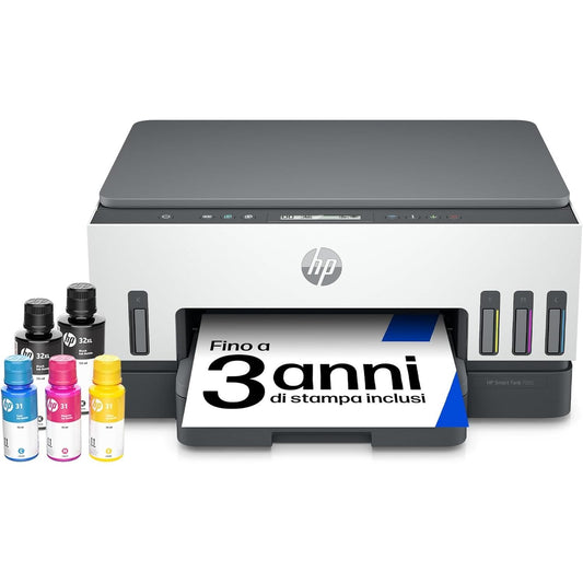 188594 - HP SMART TANK 7005 - Printer Shumëfunksional 3-në-1 me Wi-Fi dhe Printim Dupleks, Materiali i Përfshirë Bojë për 3 Vjet, Garanci 3-Vjeçare, Rezervuar i Madh i Bojës, Rendiment i Lartë, Printim me Cilësi të Lartë