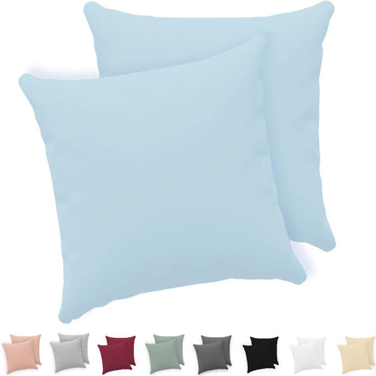 229888 - TWINZEN® Mbulesë jastëku 40x40 (Set prej 2 copësh) - 100% Pambuk Jersey 150 GSM, Blu