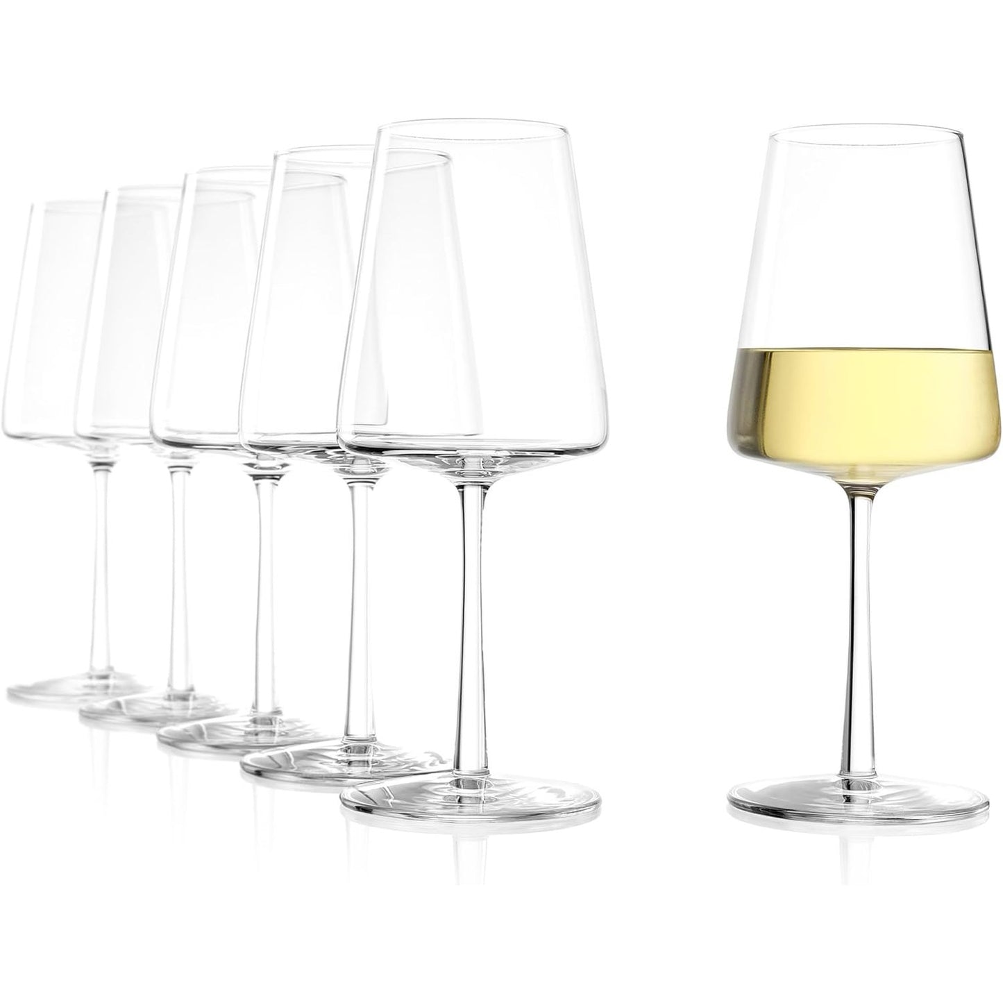 217796 - STÖLZLE Gota Vere Lausitz, Set prej 6 Gotash për Verë Power 400 ml – Gota Vere Moderne prej Kristali për Zhvillim Maksimal të Aromave – Të Sigurta për Larje në Lavastovilje dhe Rezistent ndaj Goditjeve