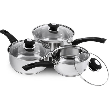 213915 - SUPREME VISION Set enësh gatimi me kapak qelqi, çelik inox