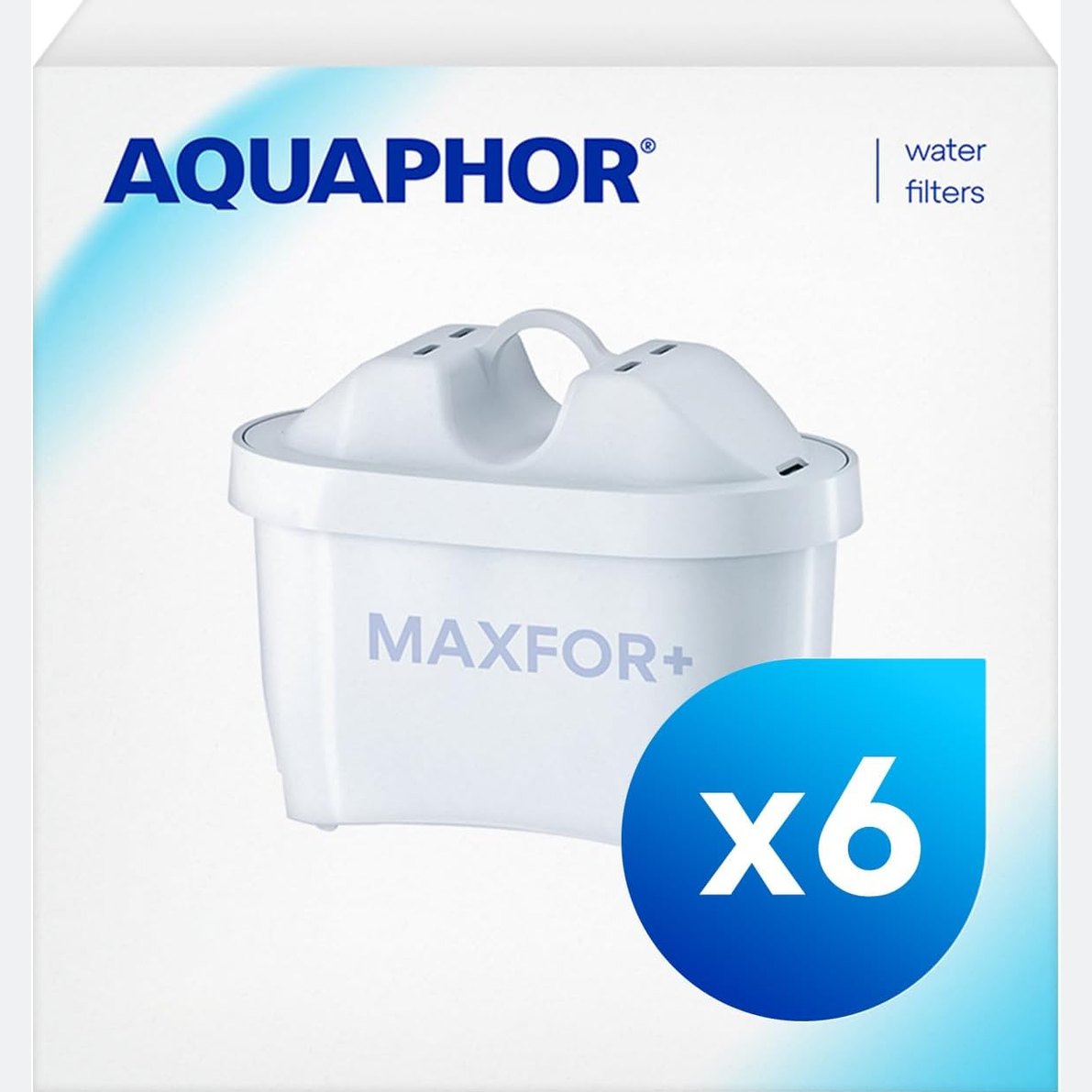 222100 - AQUAPHOR MAXFOR+ Pako 5+1 me fishekë filtri - kundër gëlqeres, klorit dhe substancave të tjera, për Aquaphor Onyx, Ametist, Jasper, Time dhe të gjitha modelet BRITA MAXTRA+ dhe MAXTRA, 6 copë (1 pako)