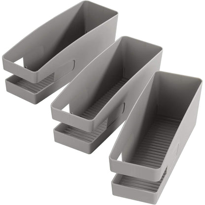 293946 - MAXIMEX Mbajtëse këpucësh për balerinat, Set me 3 copë, E bërë nga plastikë gri, polipropilen, 9 x 9.5 x 25.8 cm, Gri
