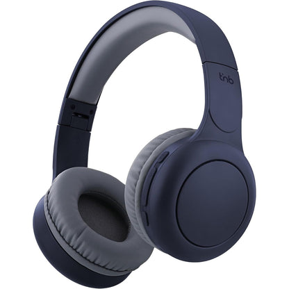 320224 - T'N'B Kufje Bluetooth pa tel, rehatshme në vesh, mbrojtëse veshësh prej shkume, mikrofon i integruar, shirit koke i rregullueshëm, jetëgjatësi baterie 24-orëshe, të lehta dhe të palosshme - blu