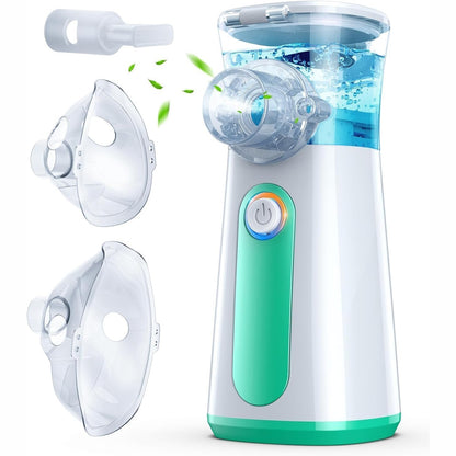 289745 - Inhalator Pajisje inhalimi portativ për të rritur dhe fëmijë, set me 3 shpejtësi, rikarikues USB, 30dB, 2 orë funksionimi.