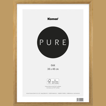 178727 - KOMAR - Kornizë Fotoje prej Druri, Ngjyra Kafe, Përmasa 30x40cm, me Xham Akrilik Shumë Transparent, Stil Natyral