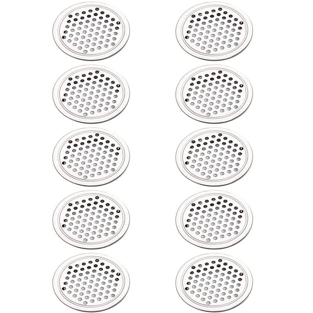 335620 - LATRAT Hapësira metalike ventilimi, Mbulesë e rrumbullakët ventilimi, 10 copë, Grilë çeliku inox, 53 mm