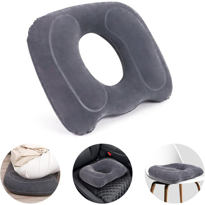 263925 - Jastëk sediljeje i fryrë AirSwim, Jastëk ortopedik në formë donuti, 45 x 39 x 10 cm, Gri