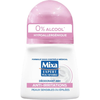 322153 - MIXA Deodorant Roll-On 48h Anti-Irritacion, 0% Alkool
