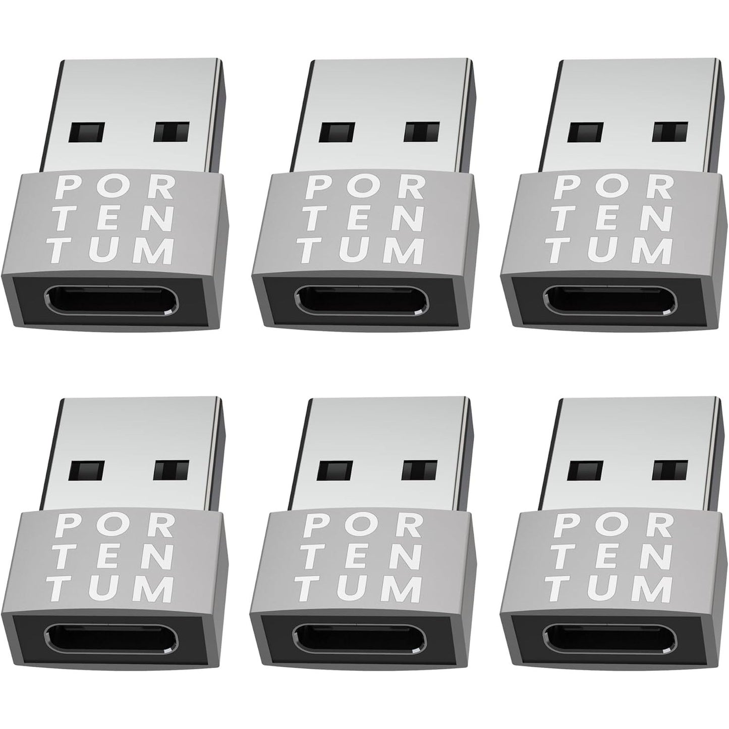 267467 - ADAPTUES PORTENTUM USB C Femër në USB A Mashkull 2.0 - Shpejtësi 480 MB - Trup Zinku - Peshon 4 Gramë