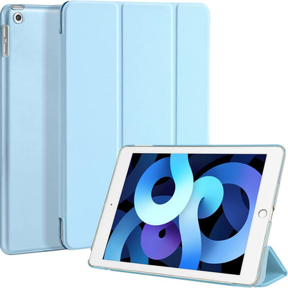 274506 - 4UBONLIFE Mbështjellës për iPad 9.7 inç, Gjenerata e 6-të/5-të 2018 2017, i hollë, i lehtë dhe i fortë, me mbulesë të pasme mat transparente, Blu e çelët