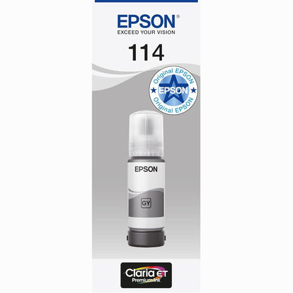 320241 - EPSON Shishe boje origjinale EcoTank 114, Gri, kapacitet i lartë – deri në 6,200 faqe, i pajtueshëm me modelet ET-8500 / ET-8550
