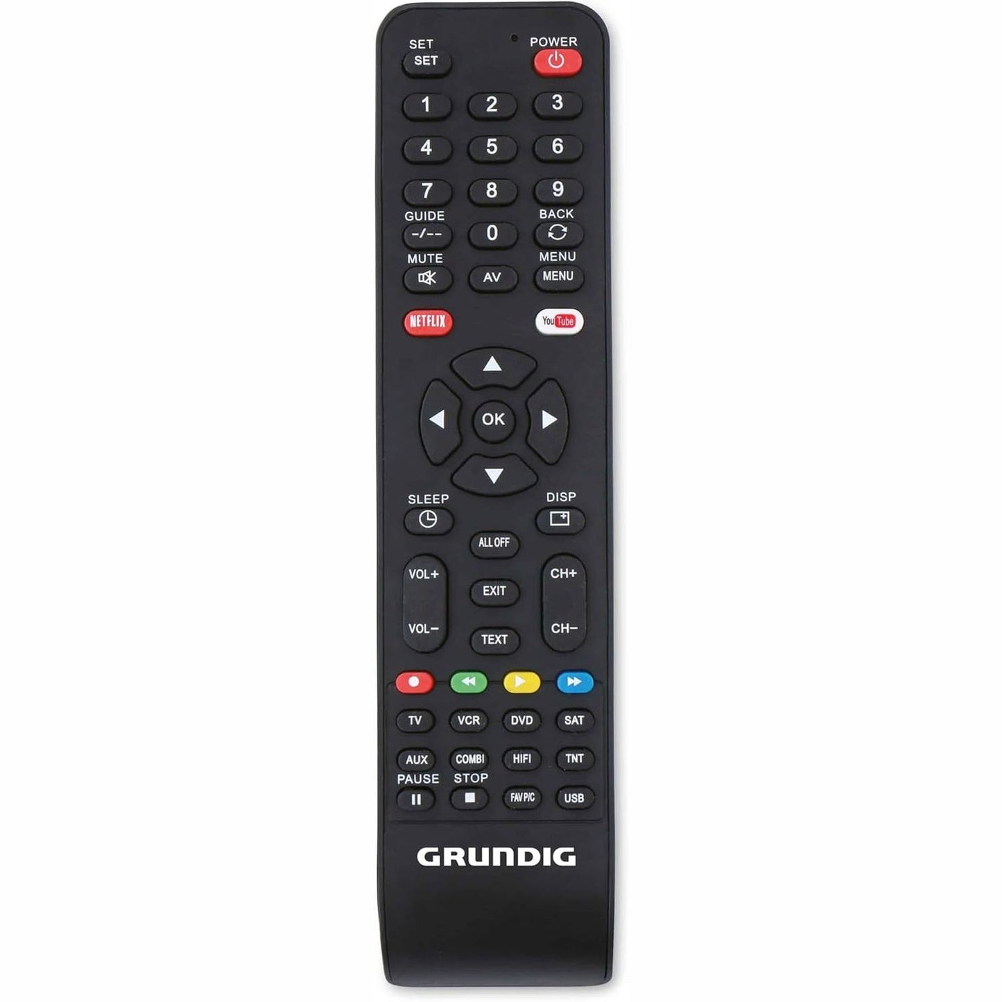 320723 - TELEKOMANDË UNIVERSALE GRUNDIG - deri në 8 pajisje njëkohësisht - 210 x 50 x 18 mm - E zezë