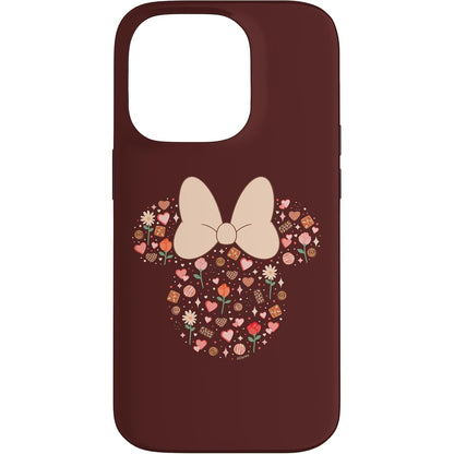 299644 - DISNEY Mbështjellëse Minnie Mouse për iPhone 14 Pro, Icon Fill, Çokollata dhe Lule, Zemra dhe Dashuri