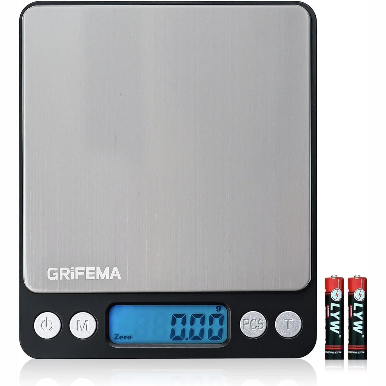 289209 - GRIFEMA Peshore Dixhitale Profesionale Kuzhine, Precizion i Lartë 0.05g-500g, Ekran LCD, 2 Bateri, Funksion Ndalese Automatike, Tare, 6 Njësi Matjeje