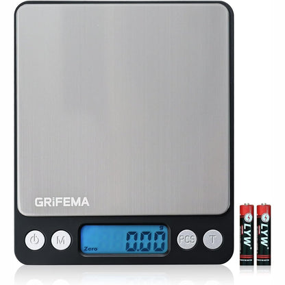 289209 - GRIFEMA Peshore Dixhitale Profesionale Kuzhine, Precizion i Lartë 0.05g-500g, Ekran LCD, 2 Bateri, Funksion Ndalese Automatike, Tare, 6 Njësi Matjeje