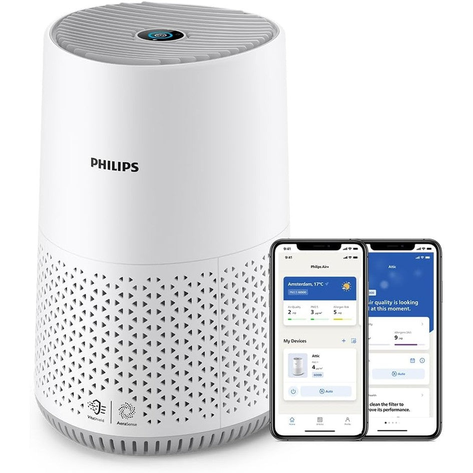 162074 - PHILIPS Pastrues Ajri Seria 600 me Sensor Inteligjent, Filtri HEPA (Largon 99.97% të Ndotësve) - Ideal për Alergji, Mbulon Sipërfaqen deri në 44m2, Kontrollues përmes Aplikacionit, Ngjyra e Bardhë (Modeli: AC0651/10)