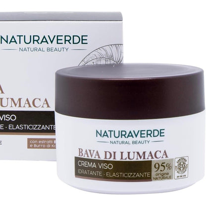 272113 - Naturaverde | Bio - Krem për fytyrën hidratues dhe elastikues me llum kërmilli, ekstrakte organike kamomili dhe gjalpë shea, i çertifikuar nga ICEA, 50 ml