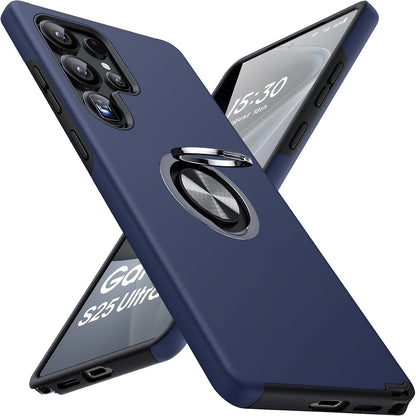 320393 - AOUIA – Mbrojtëse për Samsung Galaxy S25 Ultra me Mbështetëse Unaze Magnetike 360° të Padukshme, Mbrojtëse Telefoni Rezistent ndaj Goditjeve, Kompatibile me Galaxy S25 Ultra, Rozë