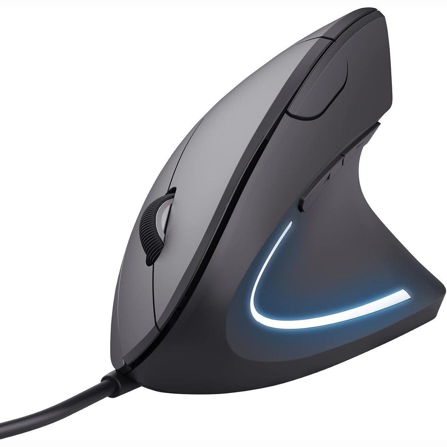 268914 - Maus VERTIKAL TRUST VERTO, USB Ergonomik 1000/1600 dpi, Ndriçim LED, Sensor Optik për PC, Laptop, Desktop, Mac - i Zi