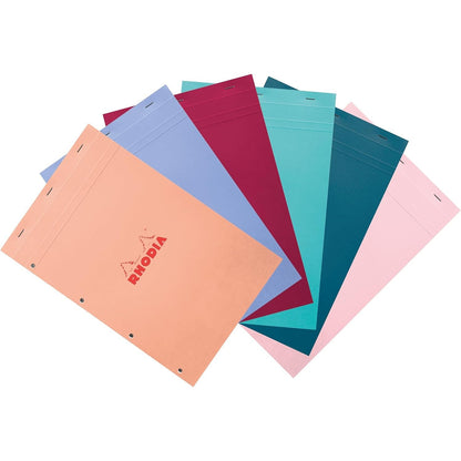 274714 - Rhodia 20195C - Bllok me kapëse Rhodia NGJYRA Nr. 20 - A4+ 21x31.8 cm - Vijëz e madhe Seyès - 80 fletë - Perforim me 4 faqe - Letër Clairefontaine 80gsm - Mbulesa kartonash të ndryshme - Ngjyra të rastësishme