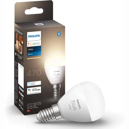 205338 - PHILIPS Llambë LED Hue White E14, Formë Pike Loti, Pako e Vetme, Me Errësim, Dritë e Bardhë e Ngrohtë, e Kontrollueshme Nëpërmjet Aplikacionit, e Pajtueshme me Amazon Alexa (Echo, Echo Dot)