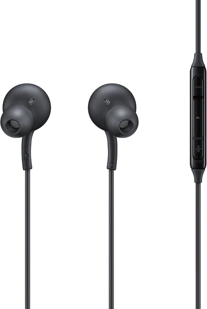 320301 - SAMSUNG Kufje Type-C EO-IC100, Tinguj nga AKG, Altoparlantë dypalësh, Kabllo pëlhure, Lidhje USB Type-C, Përshtatje e rehatshme - E zezë