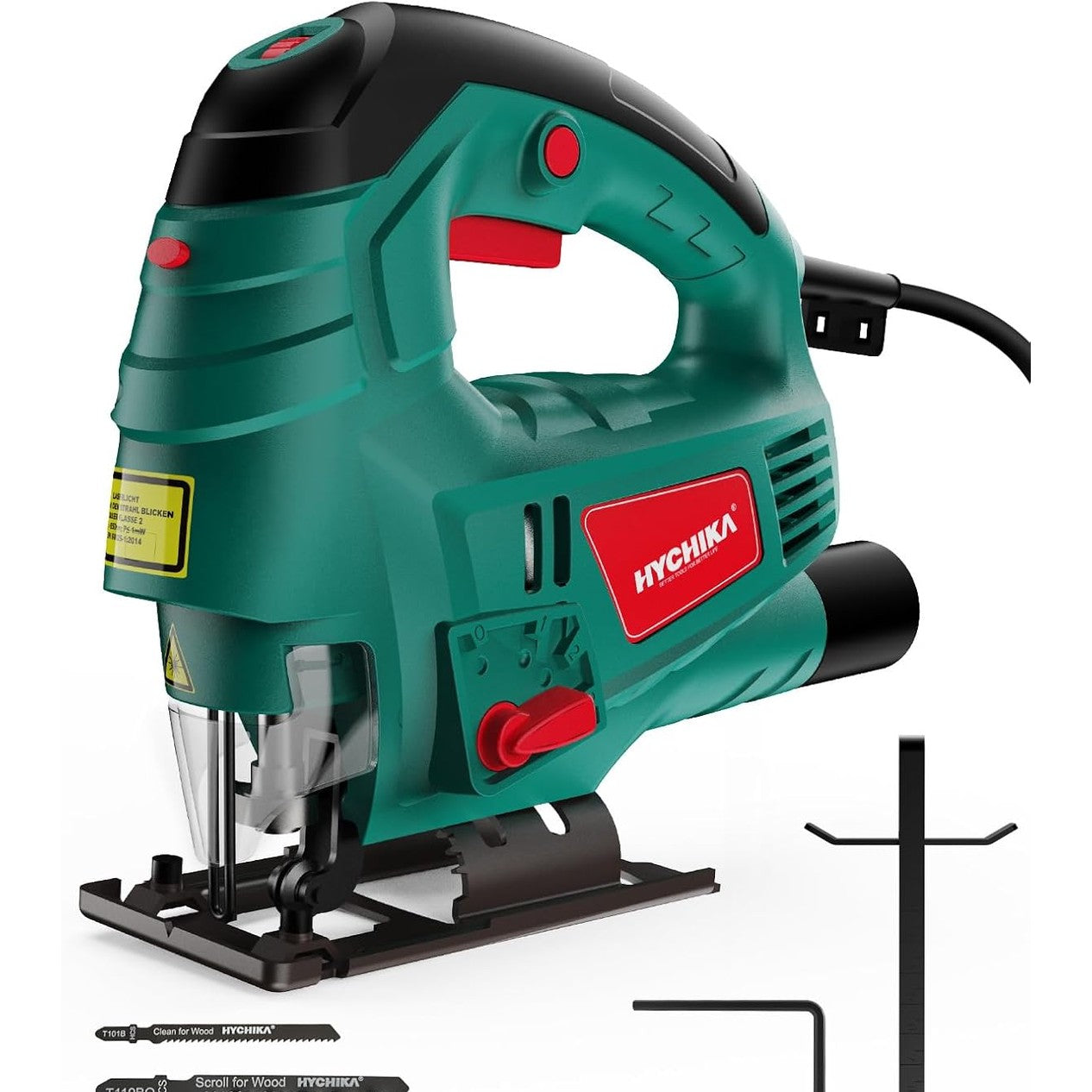 322318 - HYCHIKA Singular 800W, motor bakri, 800-3000 SPM, 7 shpejtësi të ndryshueshme, 0-3 sete orbitale, 6 tehe sharre, kënd pjerrësi ±45°, kordon 2 metra