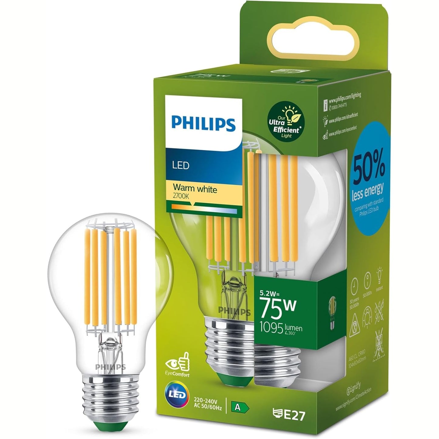 216089 - PHILIPS Llampa LED Ultra Efikase 75W A60 E27 2700K